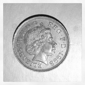 Found in the box of coins.